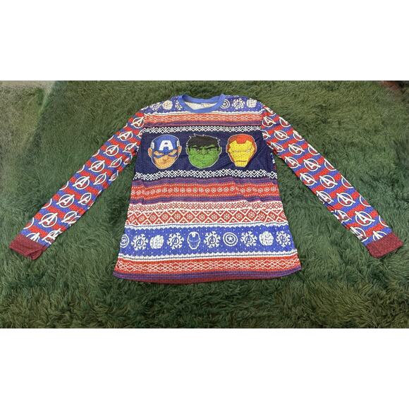 Marvels Avengers Women's Christmas Sweater Thin Long Sleeve Shirt - Picture 2 of 8